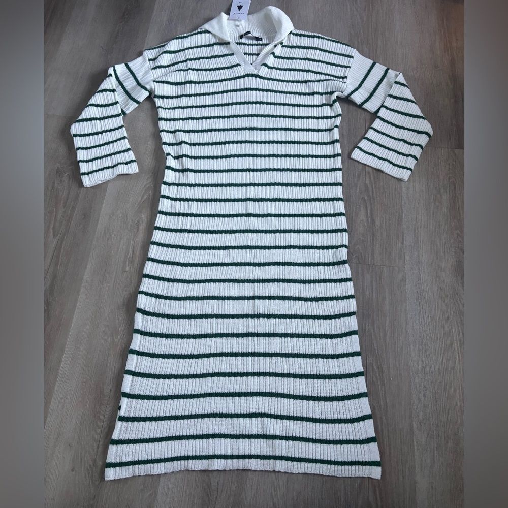 Zesica Striped Long Sleeve Knit Dress